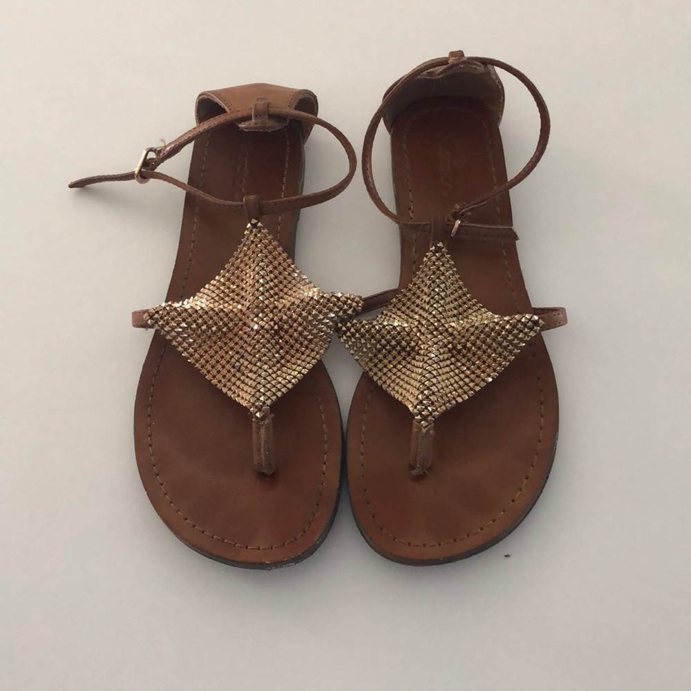 Gold chain sandals